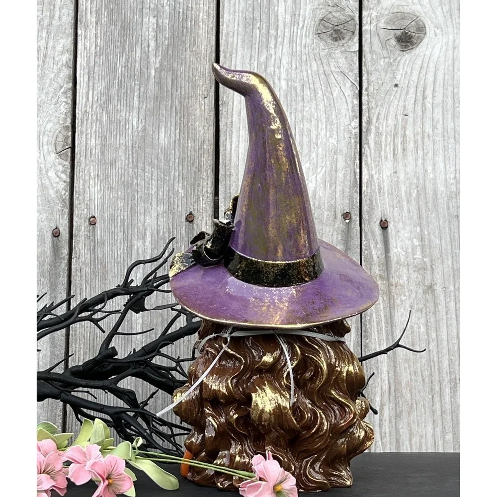 Witch Blowing Bubble Gum Pink Hair Eyelashes Halloween New Decor 12